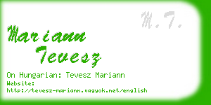 mariann tevesz business card